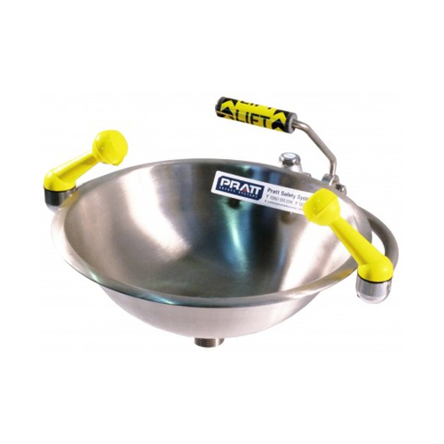 WORKWEAR, SAFETY & CORPORATE CLOTHING SPECIALISTS - PRATT WALL MOUNTED SINGLE NOZZLE EYE WASH WITH BOWL. NO FOOT TREADLE