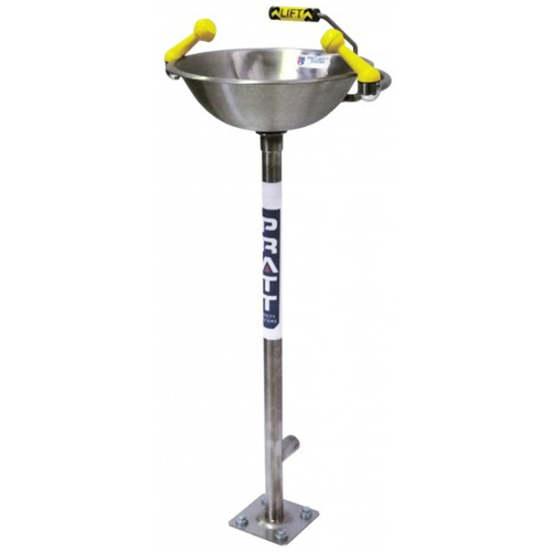 WORKWEAR, SAFETY & CORPORATE CLOTHING SPECIALISTS - PRATT PEDESTAL MOUNTED SINGLE NOZZLE EYE WASH WITH BOWL NO FOOT TREADLE