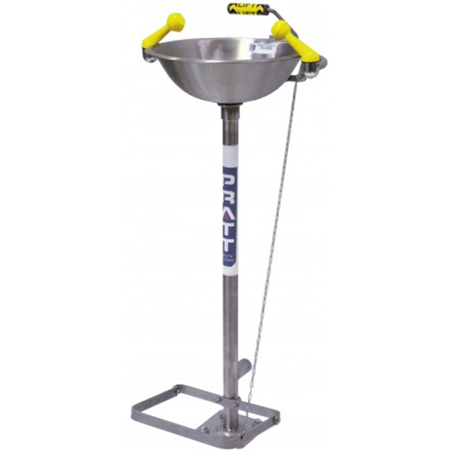 WORKWEAR, SAFETY & CORPORATE CLOTHING SPECIALISTS - PRATT PEDESTAL MOUNTED SINGLE NOZZLE EYE WASH WITH BOWL & FOOT TREADLE