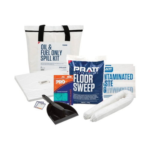 WORKWEAR, SAFETY & CORPORATE CLOTHING SPECIALISTS - PRATT 25LTR OIL & FUEL ONLY SPILL KIT- WHITE BAG