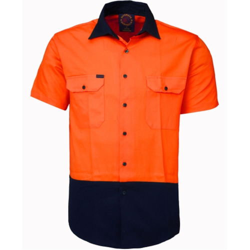 WORKWEAR, SAFETY & CORPORATE CLOTHING SPECIALISTS - Open Front 2 Tone S/S Shirt