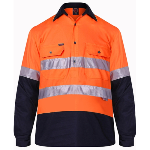 WORKWEAR, SAFETY & CORPORATE CLOTHING SPECIALISTS - Vented Closed Front L/W L/S 3M Tape