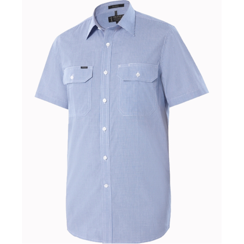 WORKWEAR, SAFETY & CORPORATE CLOTHING SPECIALISTS - Pilbara Mens Y/D Check, Dual Pocket, S/S Shirt