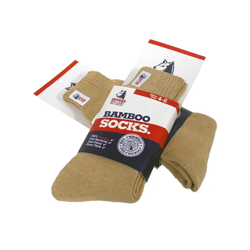 WORKWEAR, SAFETY & CORPORATE CLOTHING SPECIALISTS - SAND BAMBOO SOCKS SIZE 4-6