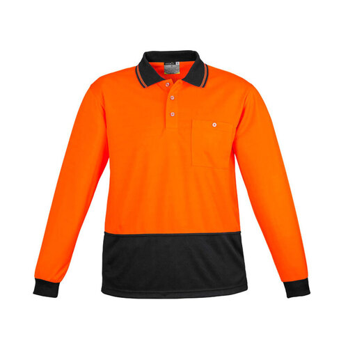 WORKWEAR, SAFETY & CORPORATE CLOTHING SPECIALISTS - Unisex Hi Vis Basic Spliced L/S Polo