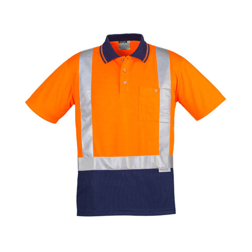 WORKWEAR, SAFETY & CORPORATE CLOTHING SPECIALISTS - Mens Hi Vis Spliced S/S Polo - Shoulder Taped