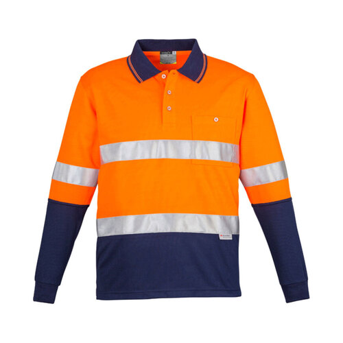 WORKWEAR, SAFETY & CORPORATE CLOTHING SPECIALISTS - Mens Hi Vis Spliced L/S Polo - Hoop Taped