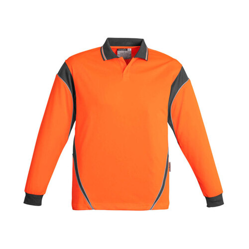 WORKWEAR, SAFETY & CORPORATE CLOTHING SPECIALISTS - Mens Hi Vis L/S Aztec Polo