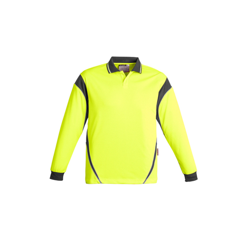 WORKWEAR, SAFETY & CORPORATE CLOTHING SPECIALISTS Mens Hi Vis L/S Aztec Polo