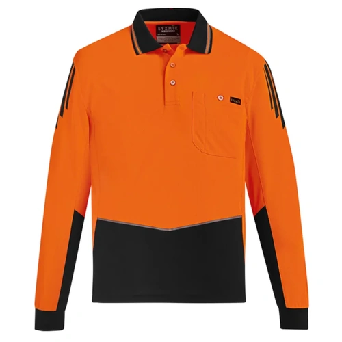 WORKWEAR, SAFETY & CORPORATE CLOTHING SPECIALISTS Mens Hi Vis Flux L/S Polo