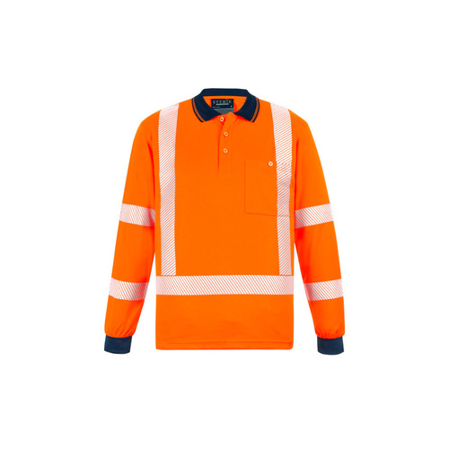 WORKWEAR, SAFETY & CORPORATE CLOTHING SPECIALISTS - Unisex Hi Vis Segmented X Back NSW Rail Polo