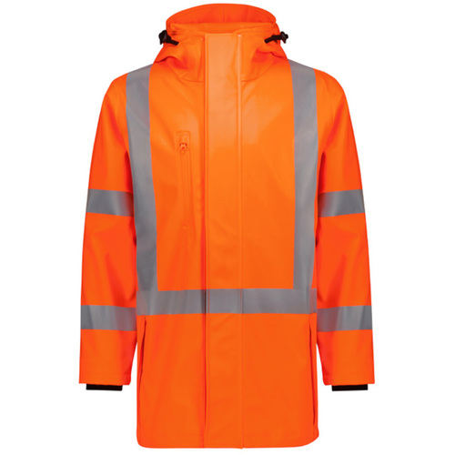 WORKWEAR, SAFETY & CORPORATE CLOTHING SPECIALISTS - Mens Hi Vis X Back Heavy Duty Waterproof Jacket