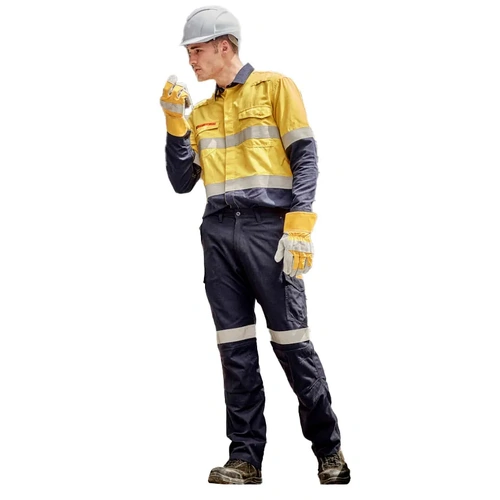 WORKWEAR, SAFETY & CORPORATE CLOTHING SPECIALISTS Mens Orange Flame Taped Cargo Pant (Regular)