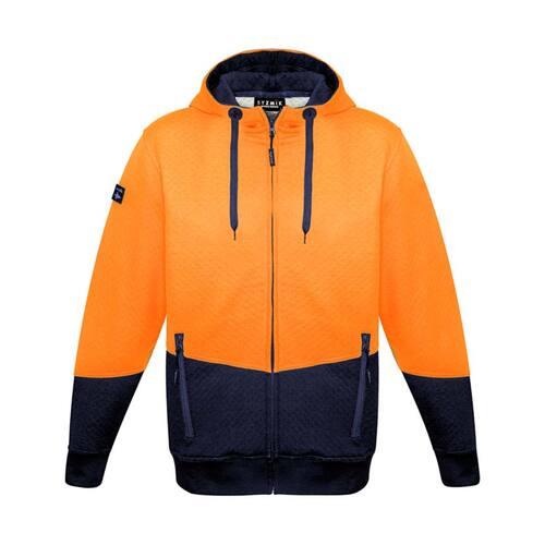 WORKWEAR, SAFETY & CORPORATE CLOTHING SPECIALISTS Unisex Hi Vis Textured Jacquard Full Zip Hoodie