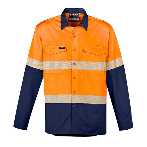 WORKWEAR, SAFETY & CORPORATE CLOTHING SPECIALISTS - Mens Rugged Cooling Hi Vis Segmented Tape L/S Shirt