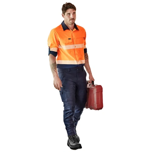 WORKWEAR, SAFETY & CORPORATE CLOTHING SPECIALISTS Mens Hi Vis Outdoor Segmented Tape L/S Shirt