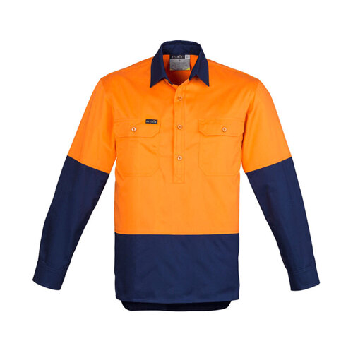 WORKWEAR, SAFETY & CORPORATE CLOTHING SPECIALISTS - Mens Hi Vis Closed Front L/S Shirt