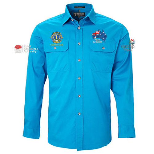 WORKWEAR, SAFETY & CORPORATE CLOTHING SPECIALISTS - Open Front Men's Pilbara Shirt - Long Sleeve