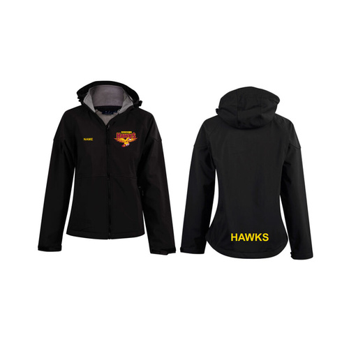 WORKWEAR, SAFETY & CORPORATE CLOTHING SPECIALISTS - Ladies Softshell Full Zip Hoodie (Inc Emb Left Chest/Back)