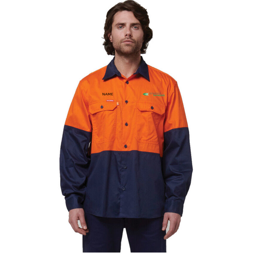 WORKWEAR, SAFETY & CORPORATE CLOTHING SPECIALISTS Core - Shirt Long Sleeve 2 Tone Vented