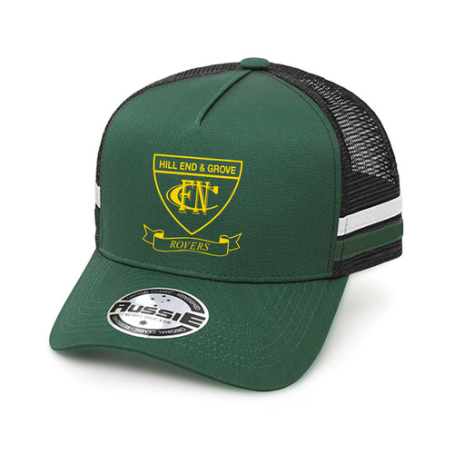 WORKWEAR, SAFETY & CORPORATE CLOTHING SPECIALISTS A-Frame Striped Trucker Cap (Included Print Centre Front)