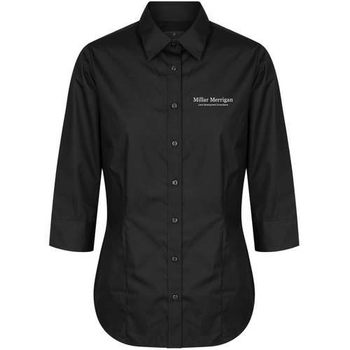 WORKWEAR, SAFETY & CORPORATE CLOTHING SPECIALISTS - NICHOLSON - WOMEN'S 3/4 SLEEVE PREMIUM POPLIN SHIRT