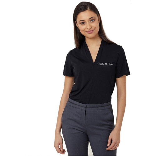 WORKWEAR, SAFETY & CORPORATE CLOTHING SPECIALISTS - NNT - MATT JERSEY V NECK SHORT SLEEVE TOP