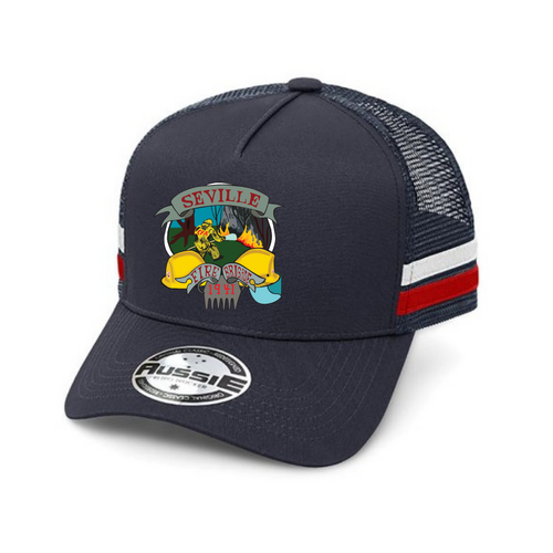 WORKWEAR, SAFETY & CORPORATE CLOTHING SPECIALISTS A-Frame Striped Trucker Cap