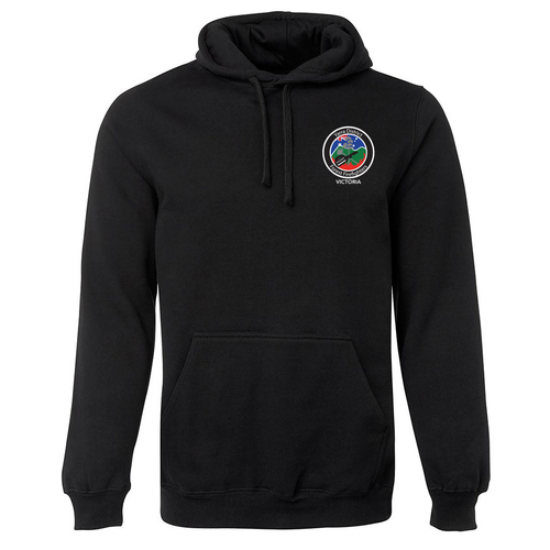 WORKWEAR, SAFETY & CORPORATE CLOTHING SPECIALISTS JB's FLEECY HOODIE (INC DTF PRINT CENTRE CHEST & BACK PRINT)-Black-8/9XL