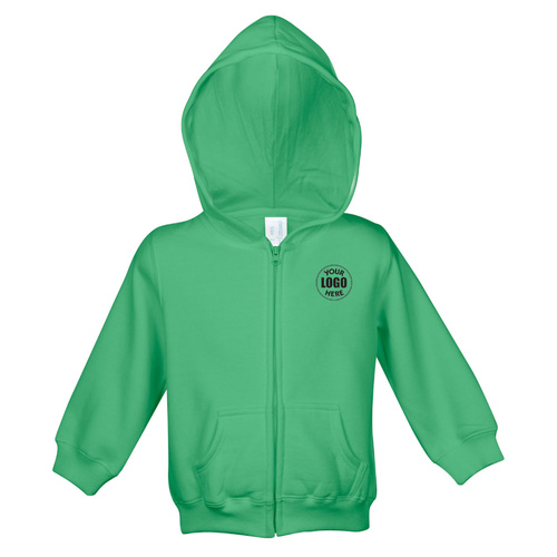 WORKWEAR, SAFETY & CORPORATE CLOTHING SPECIALISTS Babies Cotton/Poly Fleece Zip Hoodie (Inc EMB Left Chest)