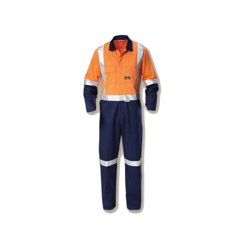 WORKWEAR, SAFETY & CORPORATE CLOTHING SPECIALISTS - Foundations - Hi-Visibility Two Tone Cotton Drill Coverall with 3M Tape