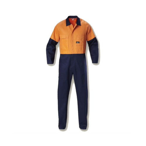 WORKWEAR, SAFETY & CORPORATE CLOTHING SPECIALISTS - Foundations - Hi-Visibility Two Tone Cotton Drill Coverall