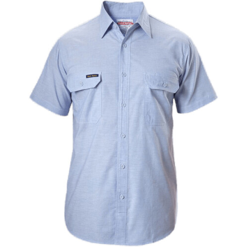 WORKWEAR, SAFETY & CORPORATE CLOTHING SPECIALISTS - DISCONTINUED - Foundations - Cotton Chambray Shirt Short Sleeve