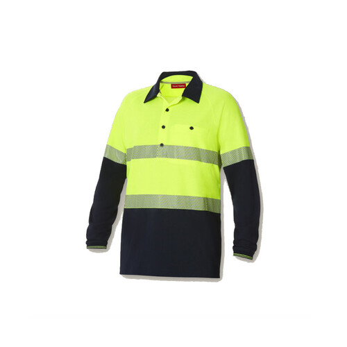 WORKWEAR, SAFETY & CORPORATE CLOTHING SPECIALISTS - Koolgear - Ventilated Hi-Vis Two Tone Polo with Segemented Tape Long Sleeve